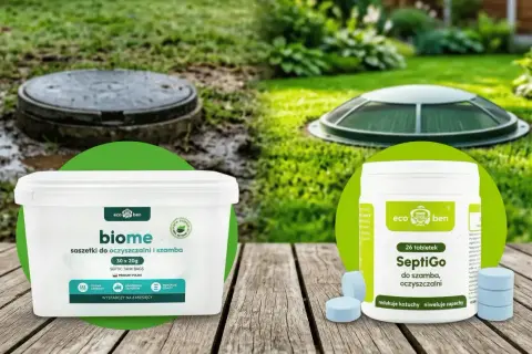 Produkty do szamba i oczyszczalni: saszetki Biome i tabletki SeptiGo. Dbaj o swoje szambo lub oczyszczalnię.