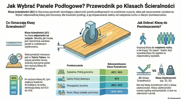 Przewodnik po klasach ścieralności paneli podłogowych. Wybierz odpowiednią klasę AC do pomieszczenia, by zapewnić trwałość podłogi.
