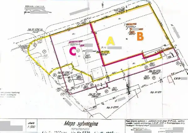 spór o granice działki mapa