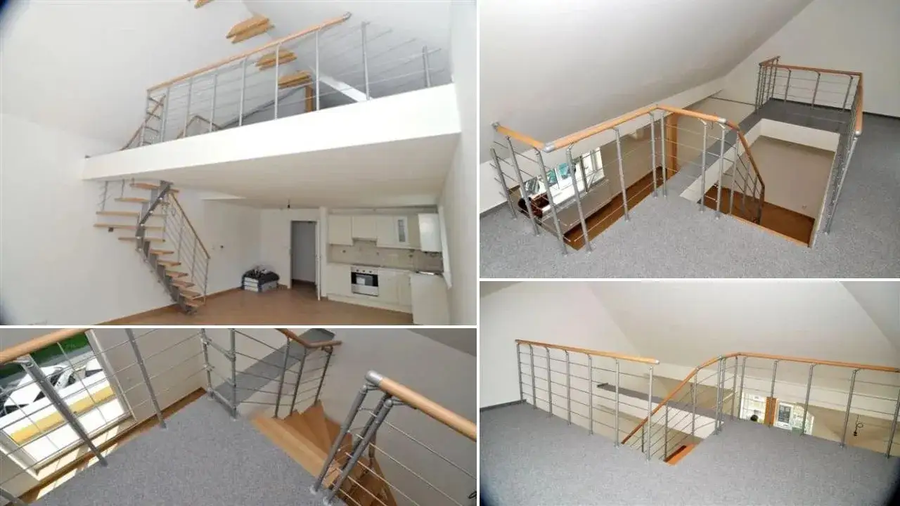Różne rodzaje schodów i balustrad do antresoli