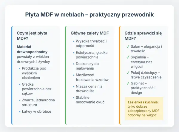 Płyta MDF w meblach: co to jest, jej zalety i zastosowanie. Dowiedz się, dlaczego MDF to praktyczny wybór do domu.