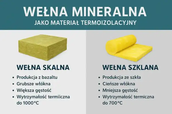 Wełna skalna i szklana jako materiały termoizolacyjne. Różnice w budowie i zastosowaniu, wpływające na współczynnik przewodzenia ciepła.